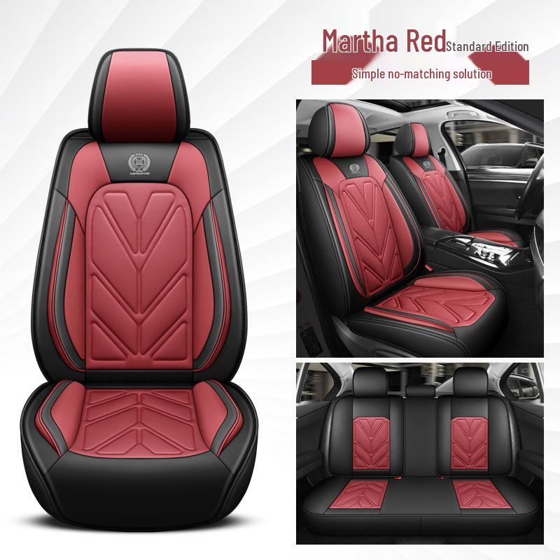 Universal Leather Car Seat Cushion for 5-Seaters - All-Season Fit