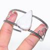 Natural Scolecite Gemstone 925 Sterling Silver Cuff Bangle Adjustable c0V09