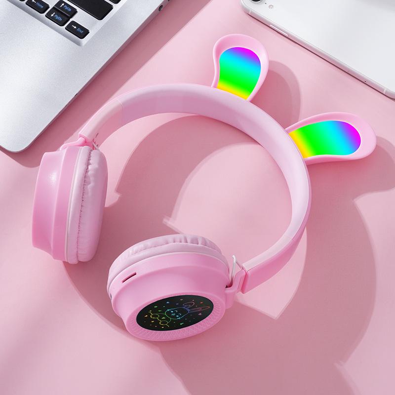 

Кролячі вушка На голові зі світлодіодним підсвічуванням Навушники Навушники Подарунок для дітей Комп ютерні гарнітури рожевий