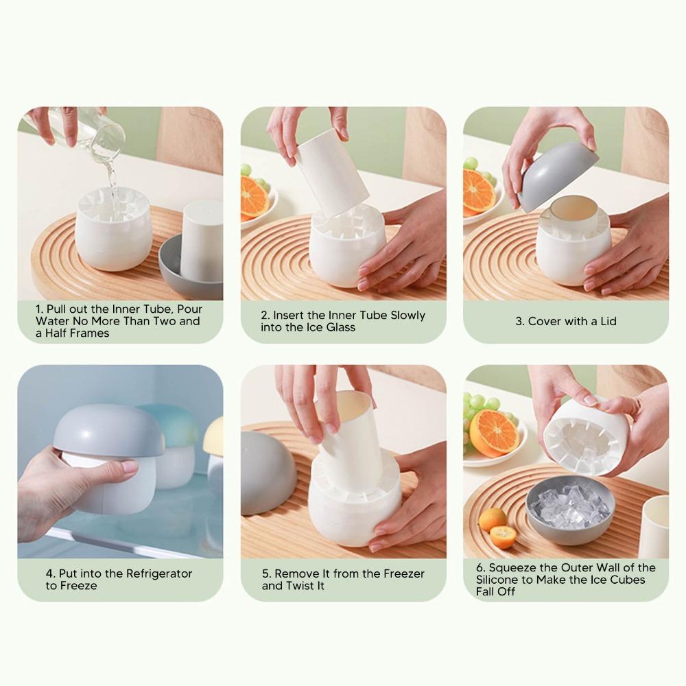 Mushroom Shape Ice Cube Maker Silicone Ice Cube Tray Decompress Mushroom Shape Ice Mold Restaurant жёлтый