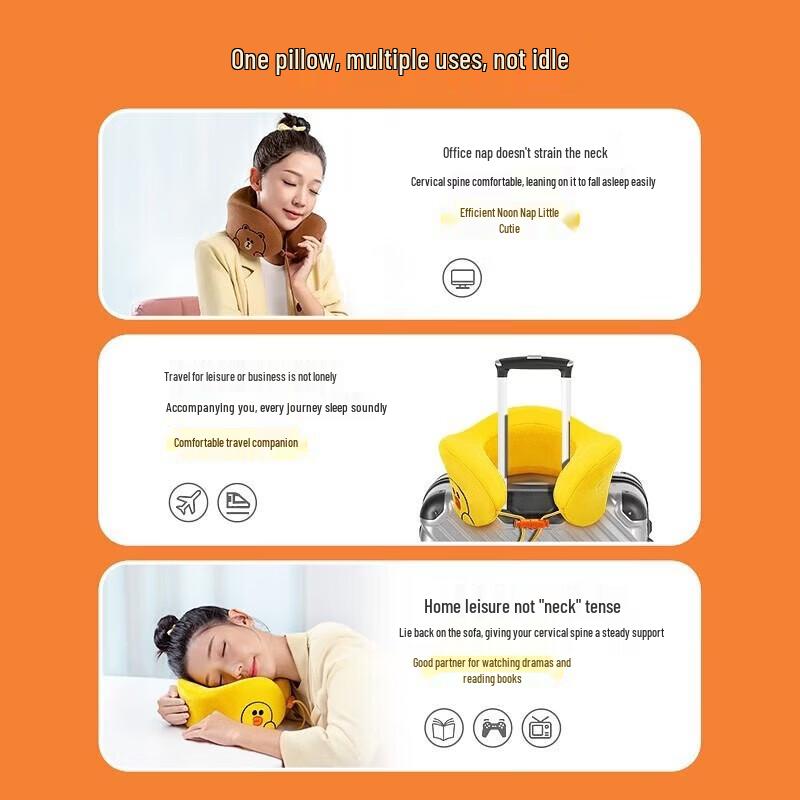 OGAWA LINE FRIENDS Portable U-Shaped Neck Massager Pillow CN plug (adapter included)