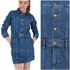 Lee LS Seamed Dress Mid Stonewash Fitted Denim Dress S