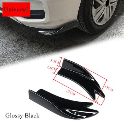 2 Stück Universal Auto Heckstoßstange Lippe Splitter Diffusor Spoiler Canard Glänzend Schwarz