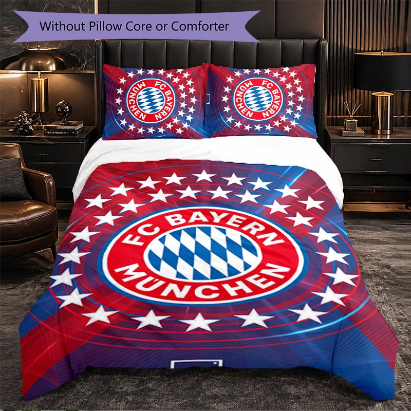 Bayern Munich Themed Bedding 3Pcs Duvet Cover Set Decorative Bed Linen For Teen Room Home Decoration
