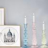 1PC Romantic Hydroponic Transparent Vase Glass Candle Holder Vintage Glass Candlestick Gift