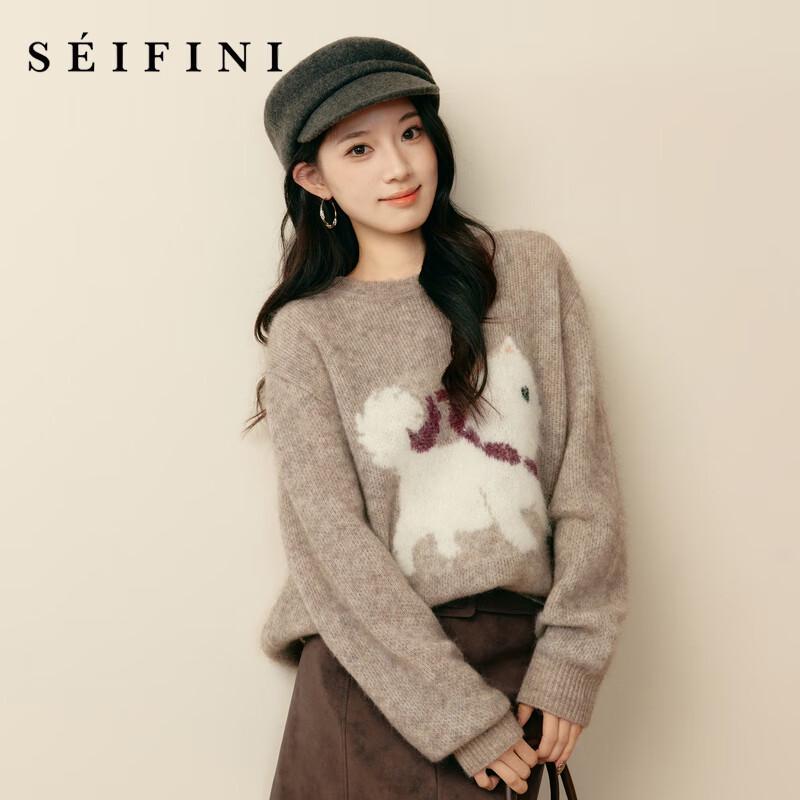 

SEIFINI Women s Pullover Crew Neck Sweater L