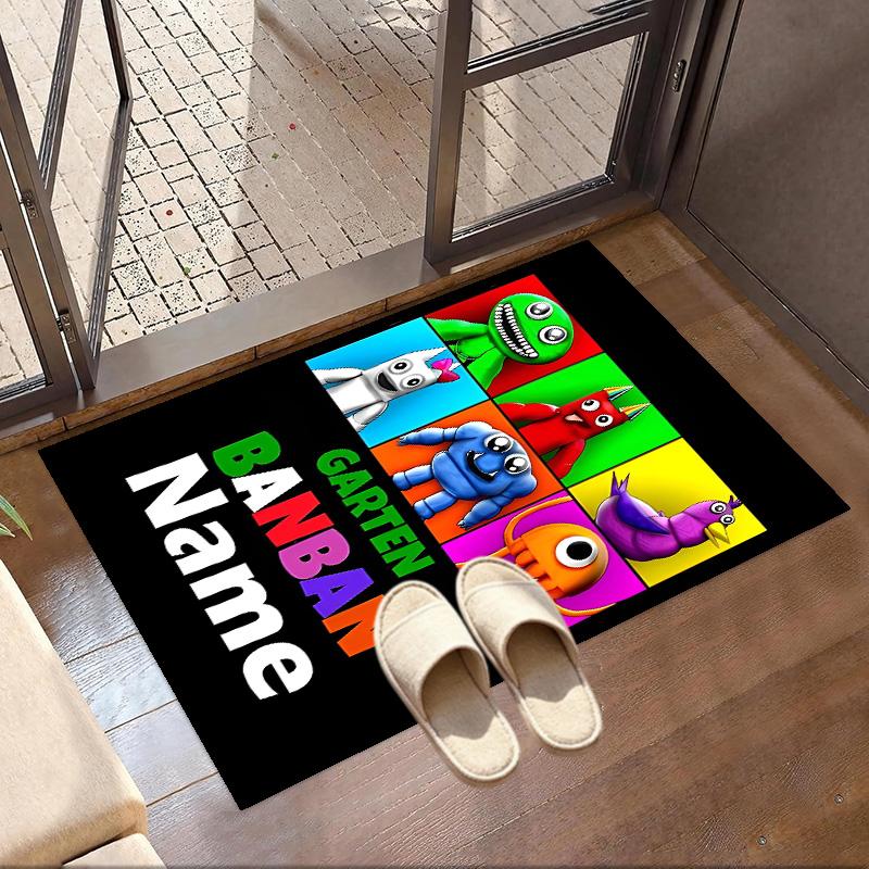 Custom Name Personalized Game Rainbow Friends Print Carpet, Versatile Home Decor Rug, for Playroom, Apartment, Balcony, Entryway, Hallway Gift