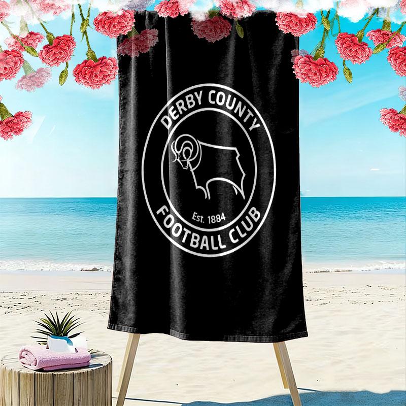 Derby County poster Beach Towel, Large Soft Quick Dry Towel for Beach Camping Swimming