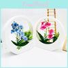 Phalaenopsis Simulated Flower Potted Moon Shaped Decorative Pendant Wall