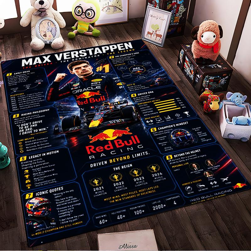 Max Verstappen Red Bull Racing Design Antypoślizgowy dywanik odpowiedni do salonu i sypialni, pod sofy.