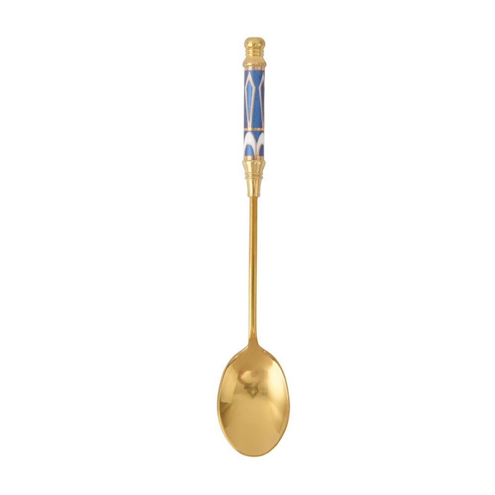Ceramic Handle English Afternoon Tea Spoon Fork Stainless Steel Fruit Forks Cake Spoon Fork  Cafe