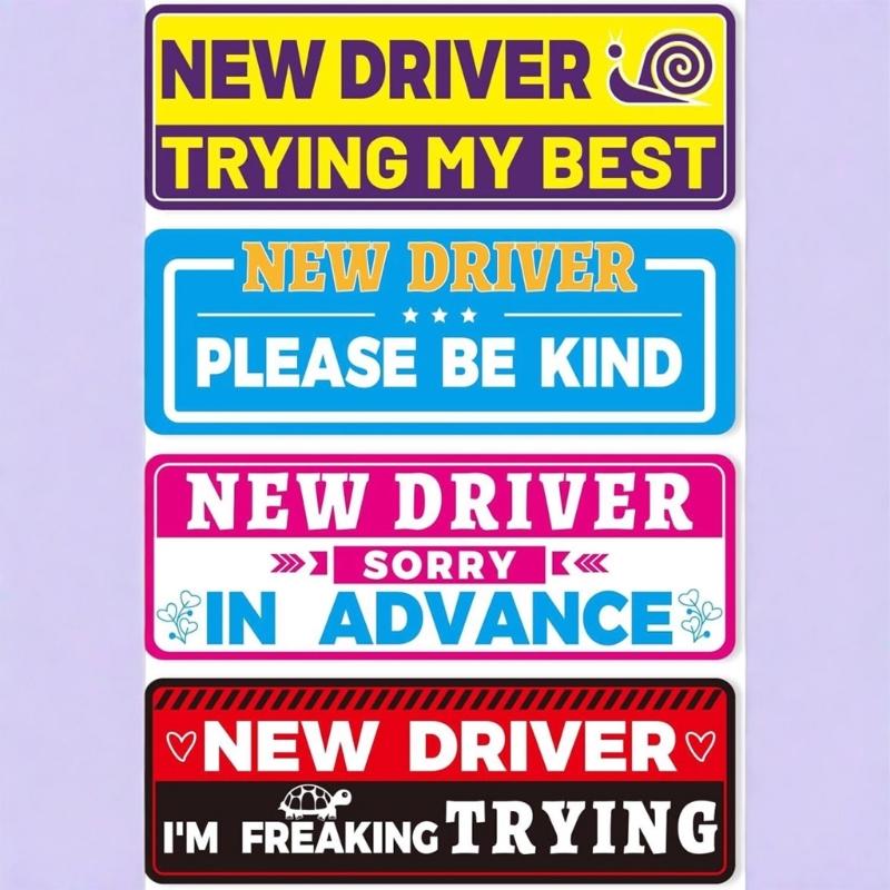 Reusable Magnetic Car Warning Sign High Visibility Reflective Decals For New Drivers Most Vehicle Type
