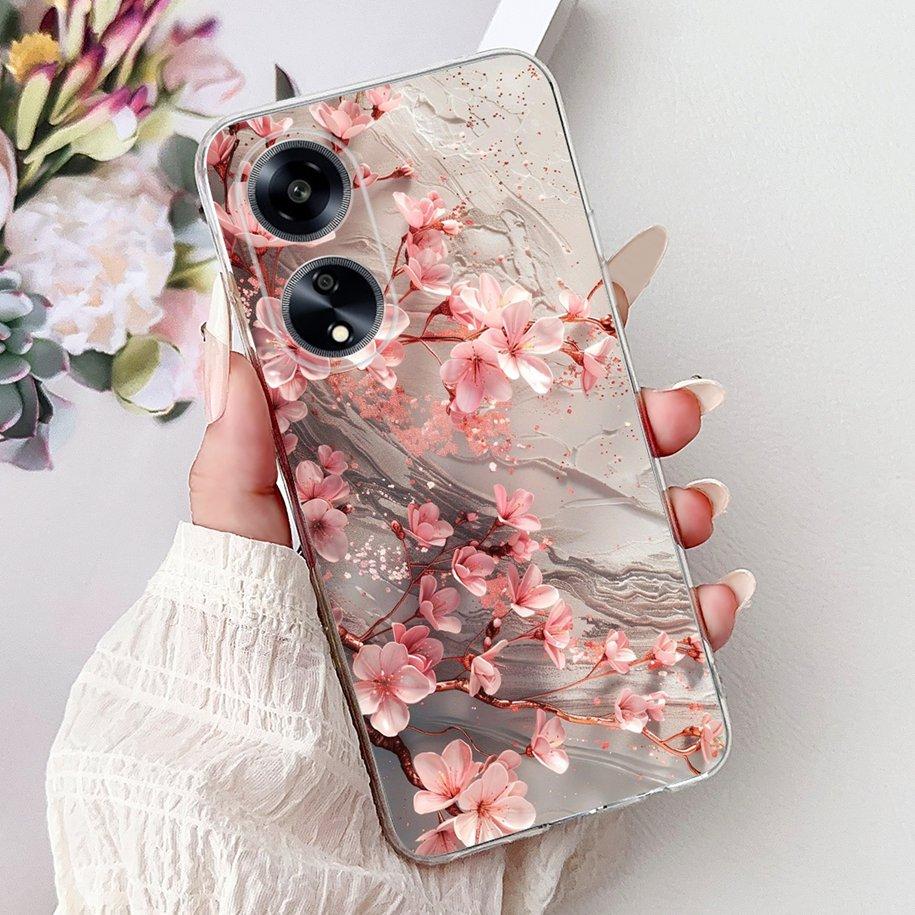 For OPPO F23 Case CPH2527 Cover Fashion Marble Flower Soft Slim Silicone Back Cover on OPPO A98 A1 5G CPH2529 OPPOF23 Phone Case