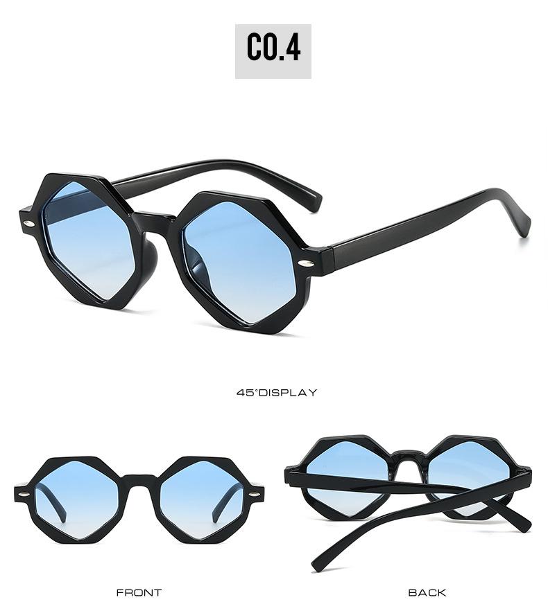 Polygon Sunglasses: European-American Angled Fashion, Color-Block, Casual Women's Style