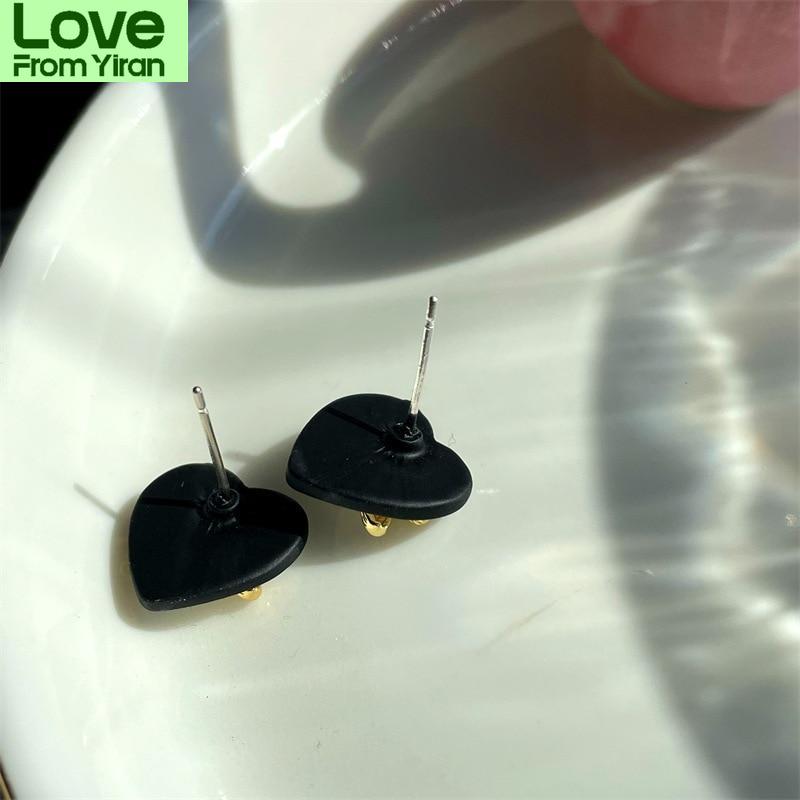 Simple Fashion Bowknot Heart Metallic Stud Earrings  New Korean Style Earings Jewelry Wholesale