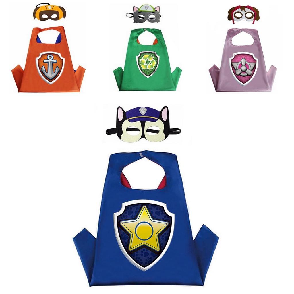 Livligt Paw Patrol Tecknad Kostym Cape Och Mask Set För Barnkalas Och Lek
