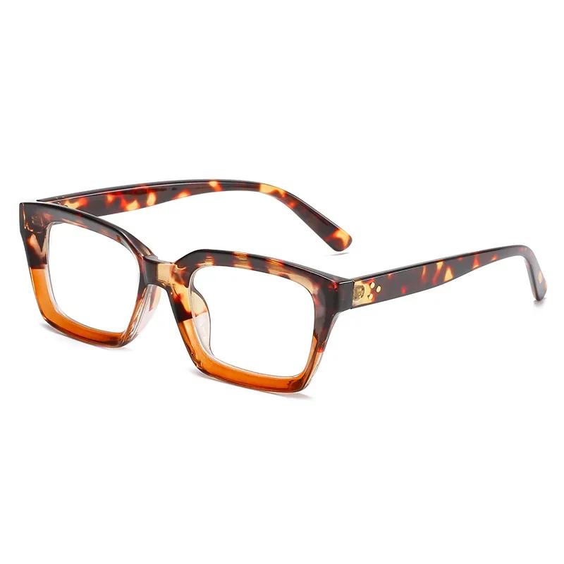 

High Quality Vintage Square Frame Clear Lens Eyeglasses Blue Light Blocking Reading Glasses Oversized Female Finished Presbyopia Eyewear 0