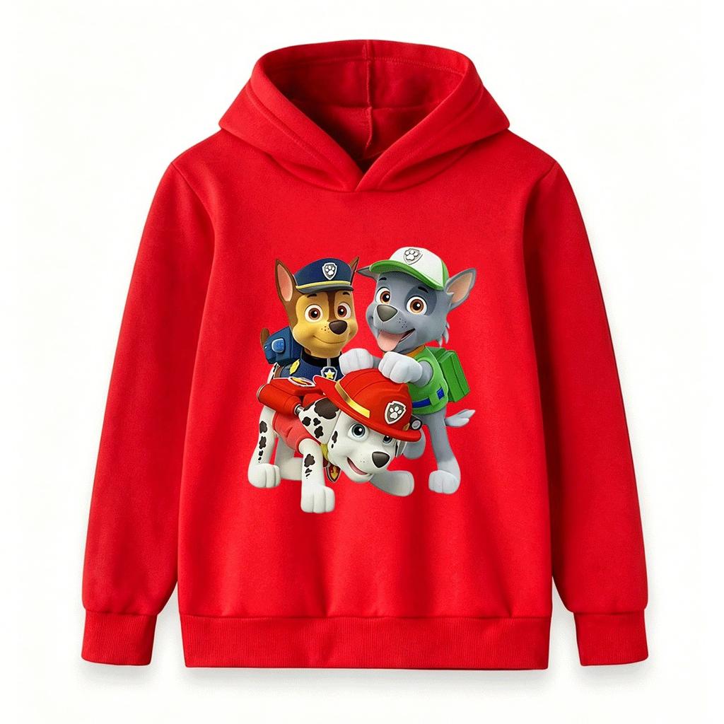 Kids Boys Girls Cartoon Dog Printed Hoodies Casual Long Sleeve Pullover Sweatshirt For Children Cute Comfortable Tops For Daily Wear
