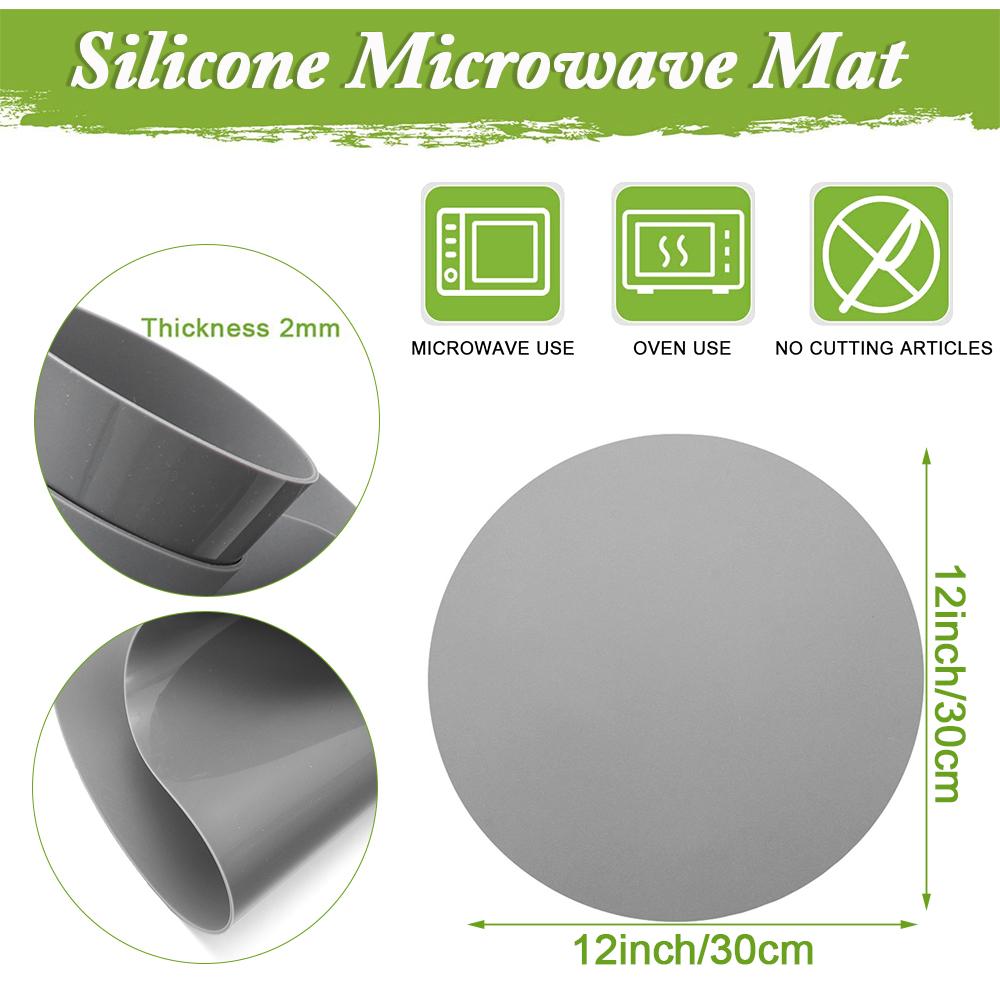 Soft Silicone Non-Stick Round Microwave Mat Heat Resistant Baking Pad Table Mate Pastry Tray Cooking Tool Home Kitchen Accessori