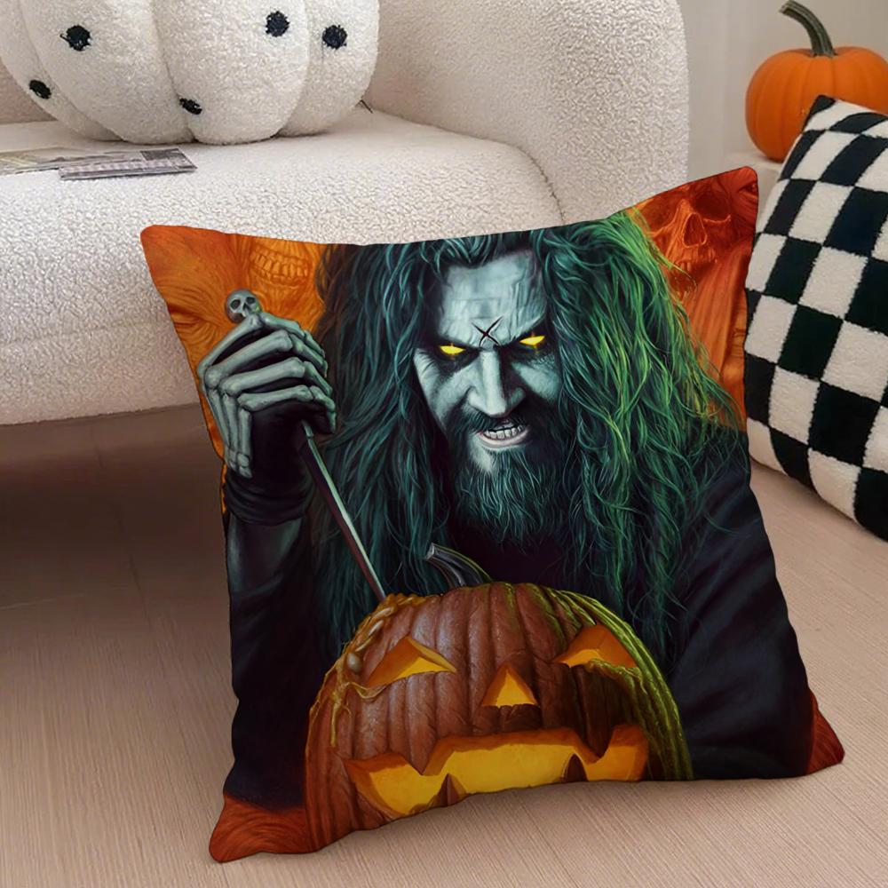 Singer Horror RRob ZZombie Cushion Cover Throw Pillow Cover Hidden Button Durable Polyester Chair Cushion