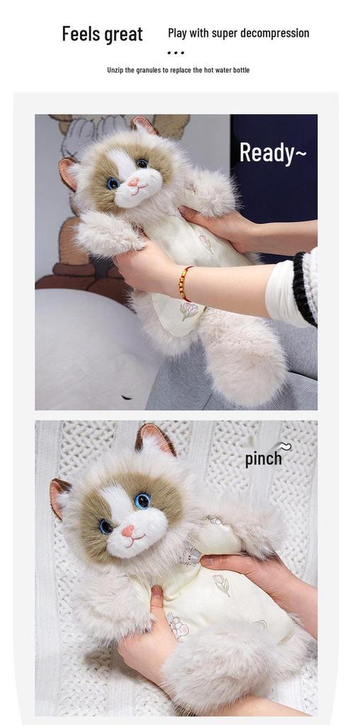 Douyin Trending Cute Cat & Dog Hand Warmer - Soothing Bean Bag & Lamb Squeeze Toy for Winter Warmth