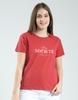 Womens Printed Round Neck Half Sleeve Regular Fit Top