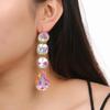 AB Color Teardrop Rhinestone Earrings with European & American Style