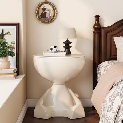 Yousheng Flat Head Coffee Table with Storage Compartment Round End Table Bedroom Kitchen Living Room Small Space Sofa Bedside Nightstand Side Desk
