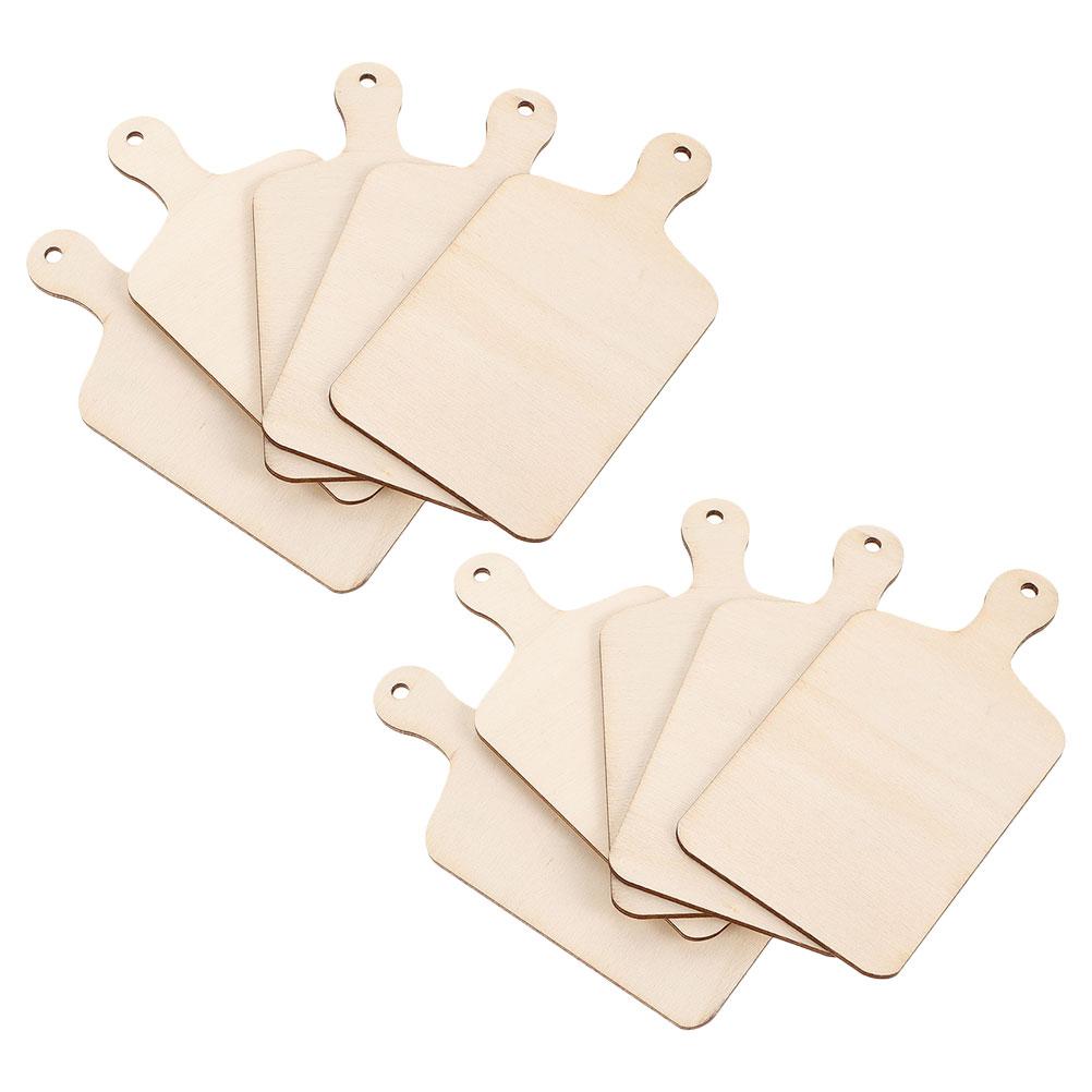 10 Pcs Diy Wooden Cutting Board Chopping Boards Small Paddle For Crafts Unfinished Child