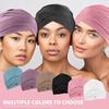 New Classic Forehead Cross Turban Hat Elegant Solid Color Head Wraps Headscarf Breathable Elastic Beanies Muslim Chemo Cap