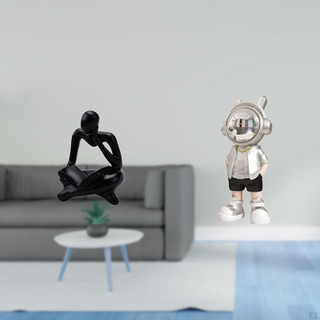 Abstract Astronaut Thinker Statue Decoration for Tabletop Living Room Shelf Office Bookshelf