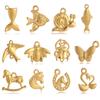 3 pièces/lot Charme Queue de Poisson/Escargot/Fer à Cheval/Scarabée/Papillon pour Fabrication de Bijoux Pendentif en Acier Inoxydable Collier Boucle d'oreille DIY