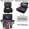 Large Capacity Travel Makeup Case, Portable Artist Organizer with Adjustable Dividers and Shoulder Strap for Toiletries Jewelry