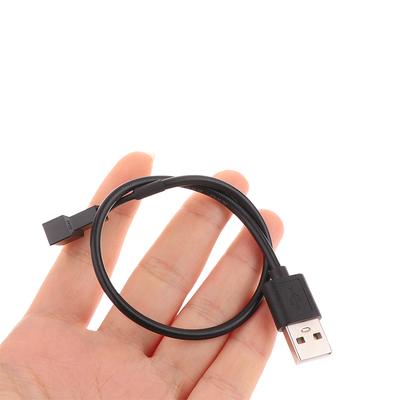 1 szt. Kabel adaptera wentylatora obudowy Złącze USB 2.0 A Męskie do 3-pinowego PWM 5V USB Opleciony kabel adaptera zasilania wentylatora
