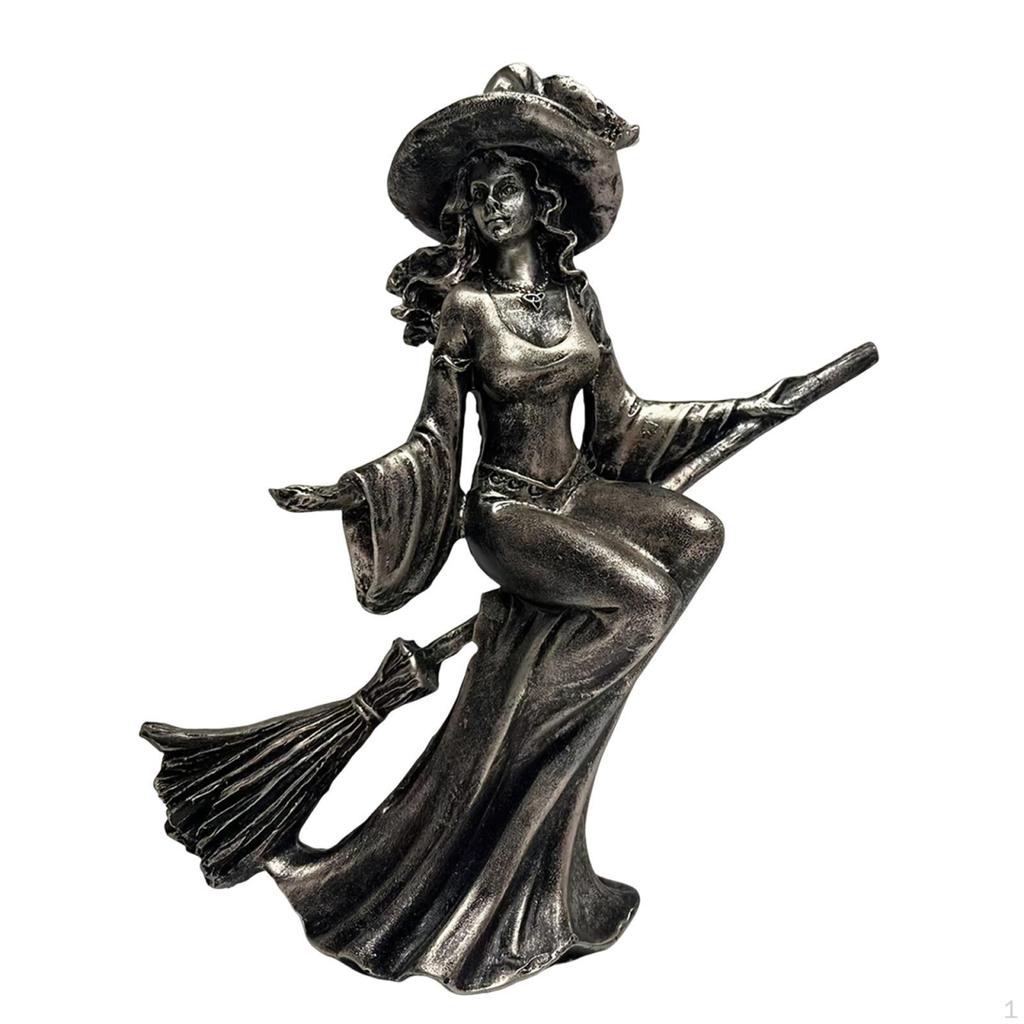 Halloween Figurine Decorative Sculpture Witch Statue Desktop Ornament Decor for Cabinet