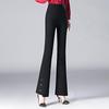 Women's Micro Flare High Waist Elastic Pants - Slimming, Fashionable, Casual Spring/Summer Trousers for Middle-Aged Moms (5X).