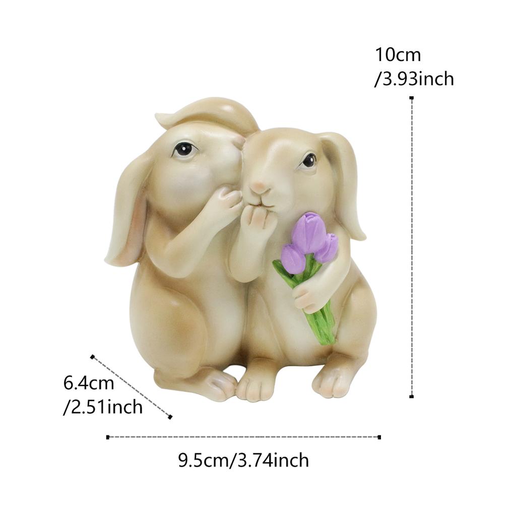 1pc Whispering Rabbit, Easter Decoration Rabbit Ornament, Secret keeping Rabbit, Handmade Resin Crafts