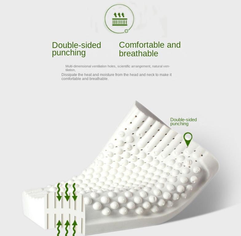 Pure natural latex pillows, sleep latex massage pillows, orthopedic pillows, pure natural latex memory pillows, enhance immunity