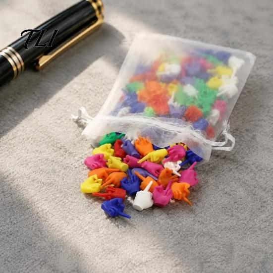 Middle Finger Ornaments 25/50/100Pcs 3D Printed Mini Set, Tiny Colorful for Desk Decor, Miniature Hand Gesture Figurine Gag Gift, Party Favors Gifts