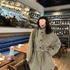 Koreaanse wollen jas voor dames - Herfst/winter, opstaande kraag, petite, losvallende bovenkleding