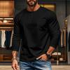 Men's Casual Long Sleeve Round Neck Button Down Shirt for Everyday Wear