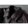 Chinese Size Vintage Brown First Layer Cowhide High Waisted Men Leather Jacket 45P Flight Coat Lapel Short Leather Jackets Pilot Jacket