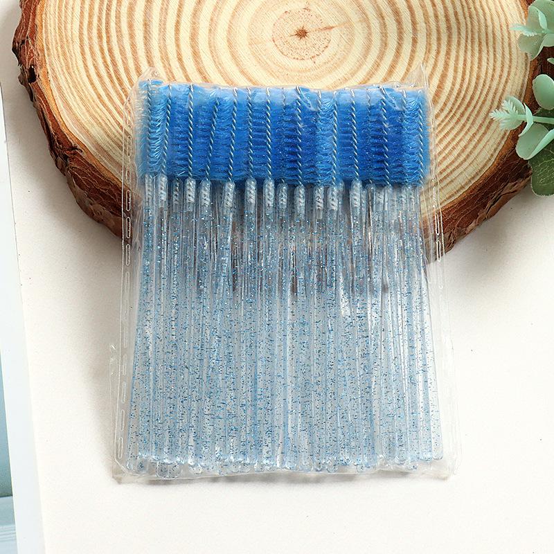 50-Pack Portable Multi-Purpose Eyelash and Eyebrow Crystal Handle Brushes