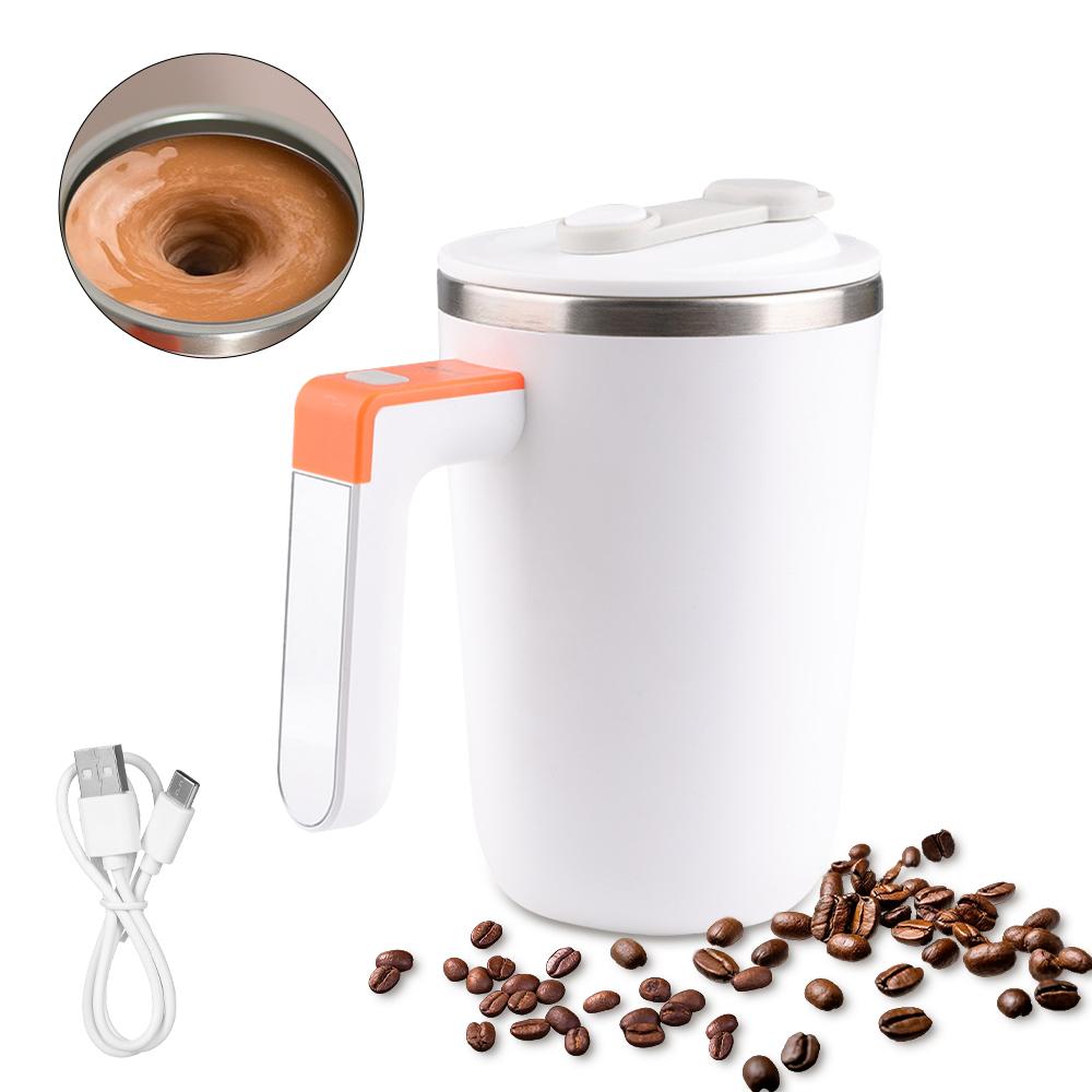 300ml Self Stirring Mug Temperature Heating Magnetic Coffee Mixing Cup with Lid Rechargeable 304