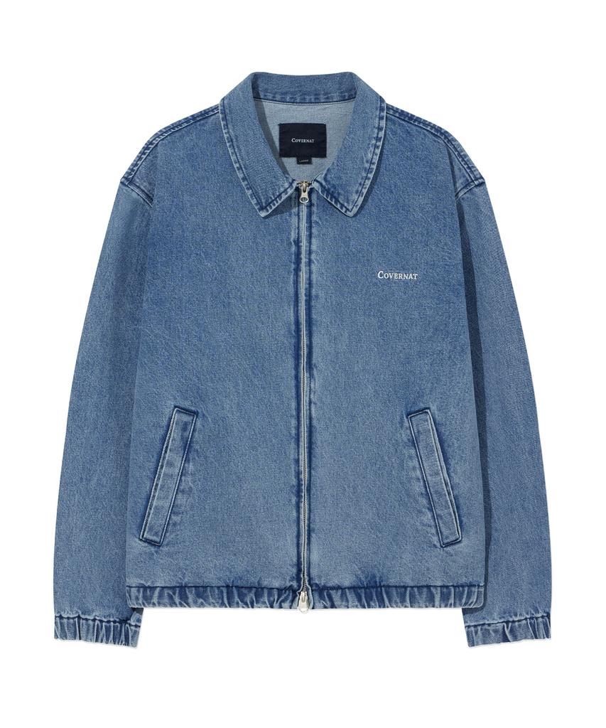 COVERNAT Denim Zip-Up Jacket Blue
