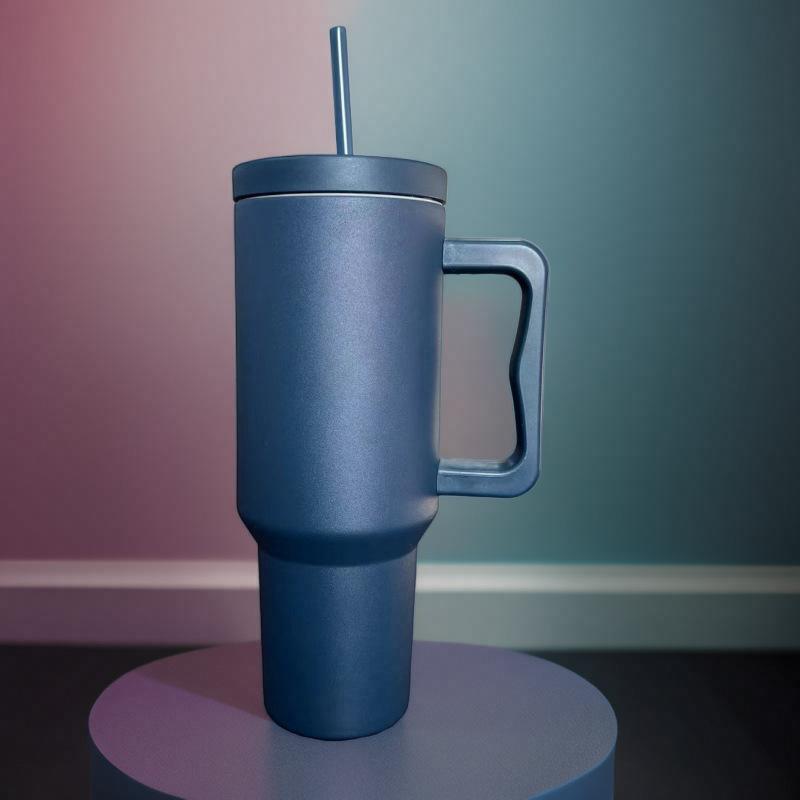 40oz Large Capacity Cup 304 Stainless Steel Insulated Cup New Car Straw Ice King Cup Handle Cup