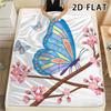 1Pc 2D FLAT Spring Branch Print Flannel Blanket,High Quality Comfortable for All Seasons,Home Decor,Warmth and Comfort,Perfect for Christmas Gifts