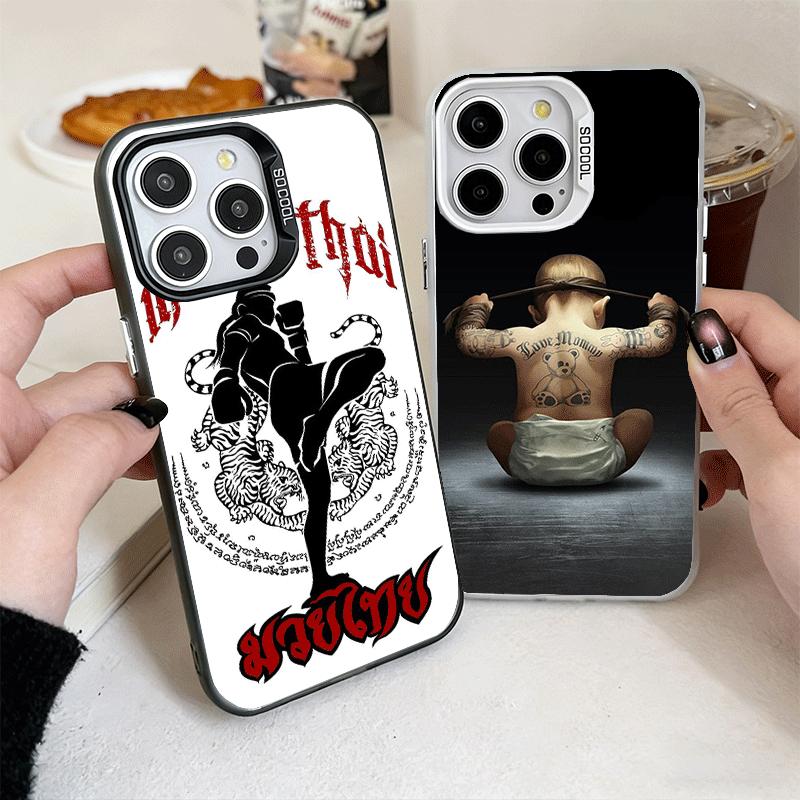 Muay Thai Fight Boxing Soft Phone Case for iPhone 15 16 17 Pro Max 17Air 16E 14 Plus 13 12 Mini Shockproof Cover Back Shell