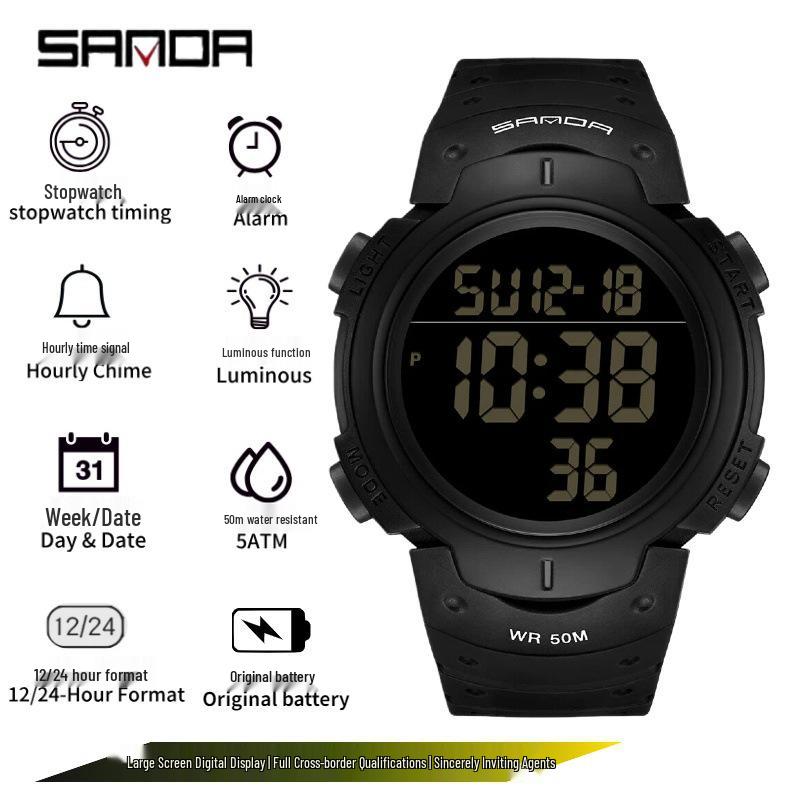 Sanda Astronaut Series Luminous Waterproof Multifunctional Sports Watch for Students