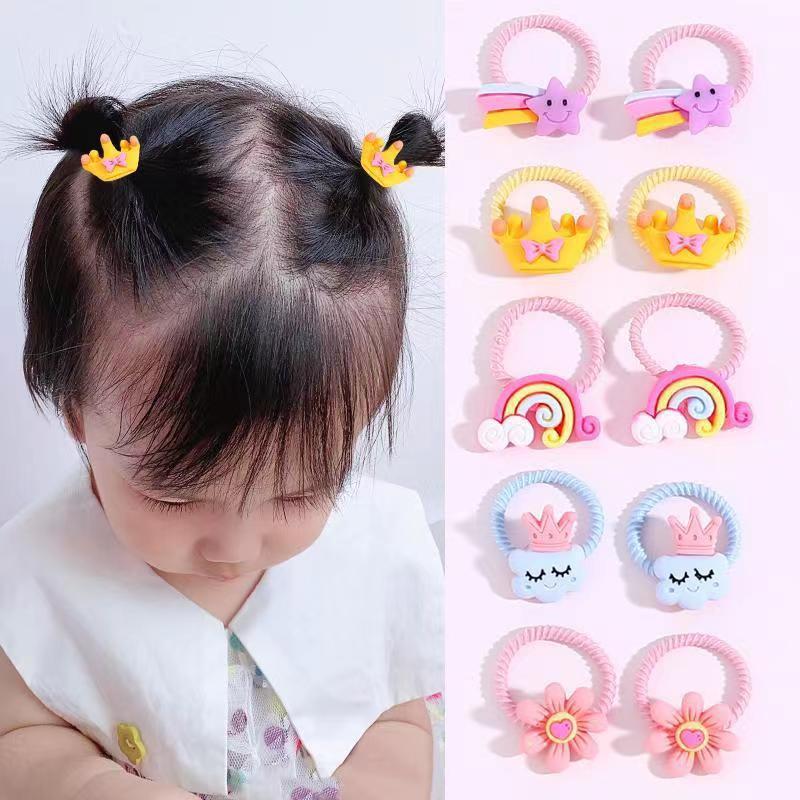 Non-Damaging High-Elastic Hair Ties: Gentle Rubber Bands for Kids' Hairstyles